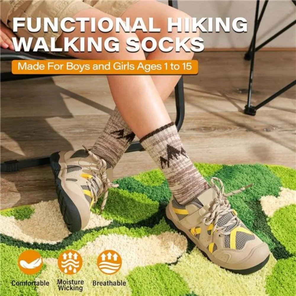 6 Pairs Kids Merino Wool Hiking Athletic Thermal Warm Winter Socks